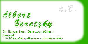 albert beretzky business card